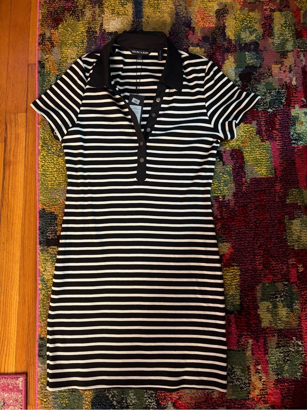 NWT Veronica Beard Crew neck casual striped dress